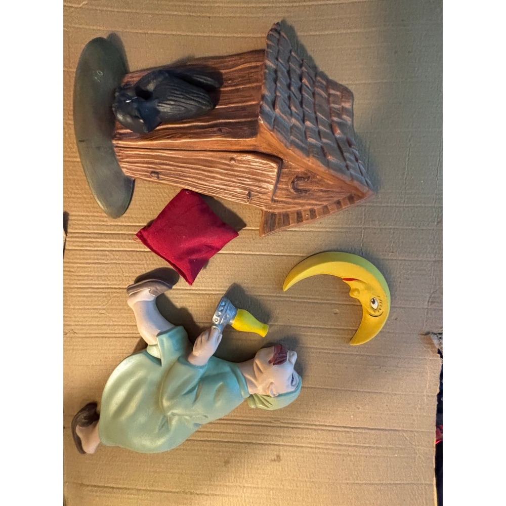 Vintage Ceramic Race To The Outhouse 4 piece wall plaque 1970